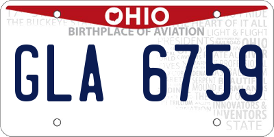OH license plate GLA6759