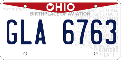 OH license plate GLA6763
