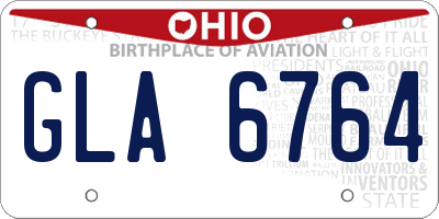 OH license plate GLA6764