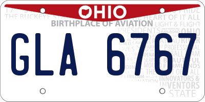 OH license plate GLA6767