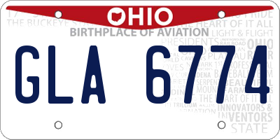 OH license plate GLA6774