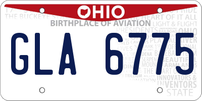 OH license plate GLA6775