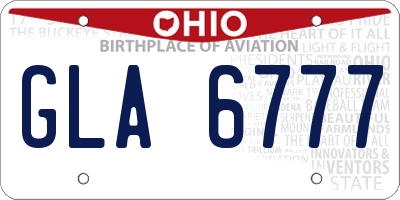 OH license plate GLA6777
