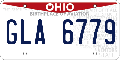OH license plate GLA6779