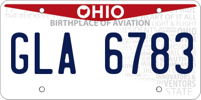 OH license plate GLA6783