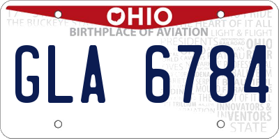 OH license plate GLA6784