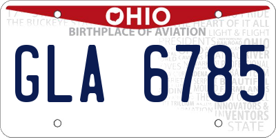 OH license plate GLA6785