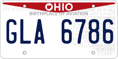 OH license plate GLA6786