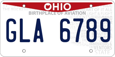 OH license plate GLA6789