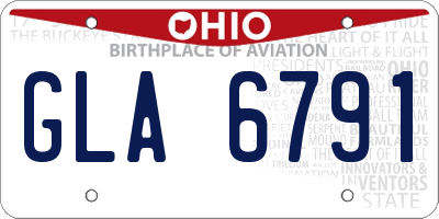 OH license plate GLA6791