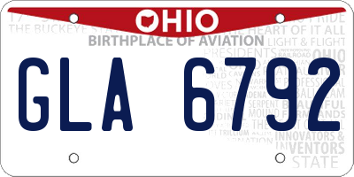 OH license plate GLA6792