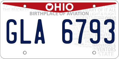 OH license plate GLA6793