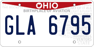 OH license plate GLA6795