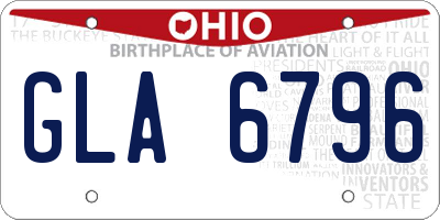 OH license plate GLA6796