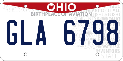 OH license plate GLA6798
