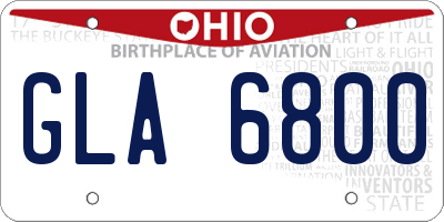 OH license plate GLA6800
