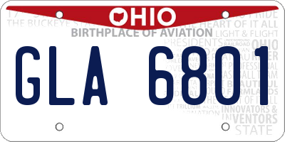 OH license plate GLA6801
