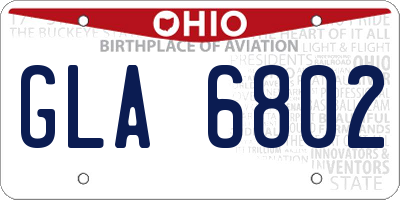 OH license plate GLA6802