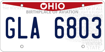 OH license plate GLA6803