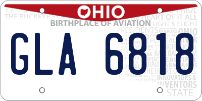 OH license plate GLA6818