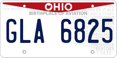 OH license plate GLA6825