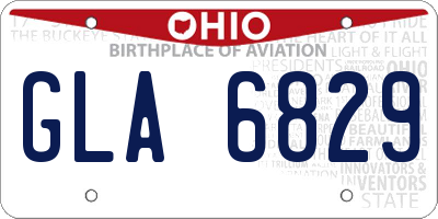 OH license plate GLA6829
