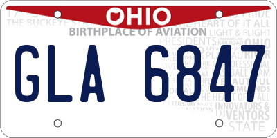 OH license plate GLA6847