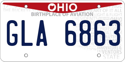 OH license plate GLA6863
