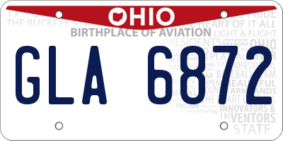 OH license plate GLA6872