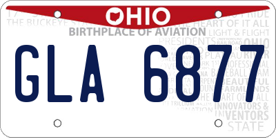OH license plate GLA6877