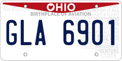 OH license plate GLA6901