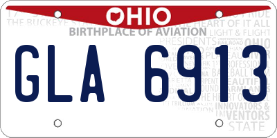 OH license plate GLA6913