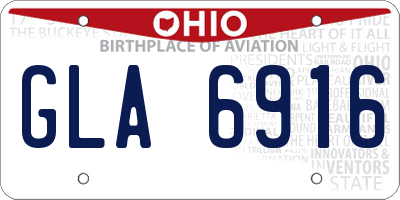 OH license plate GLA6916