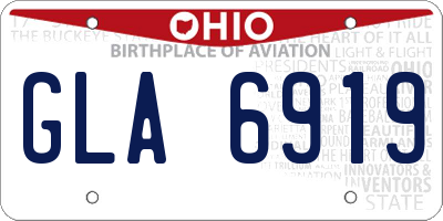 OH license plate GLA6919