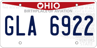 OH license plate GLA6922