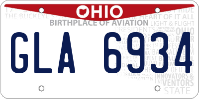 OH license plate GLA6934