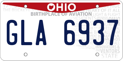 OH license plate GLA6937