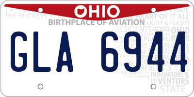 OH license plate GLA6944