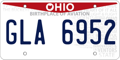 OH license plate GLA6952