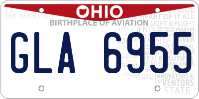 OH license plate GLA6955