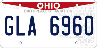 OH license plate GLA6960