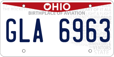 OH license plate GLA6963