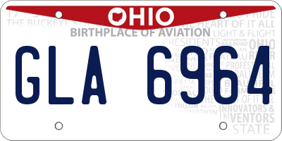 OH license plate GLA6964