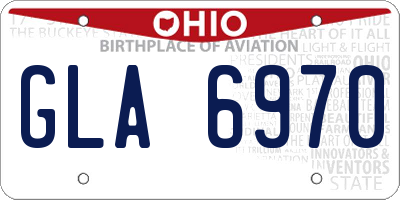 OH license plate GLA6970