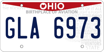 OH license plate GLA6973