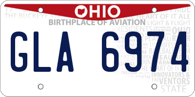 OH license plate GLA6974