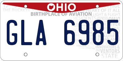 OH license plate GLA6985