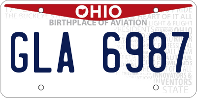 OH license plate GLA6987