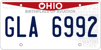 OH license plate GLA6992