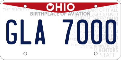 OH license plate GLA7000